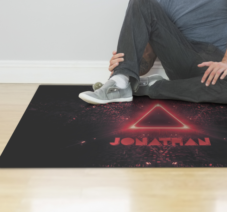 Neon triangle with name teen vinyl rug - TenStickers