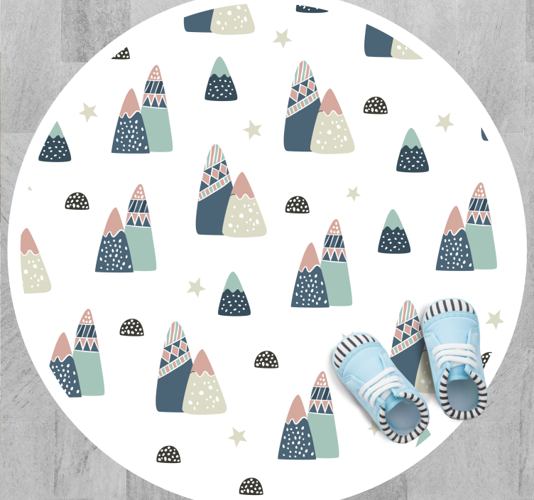 Nordic mountains kids vinyl rug - TenStickers