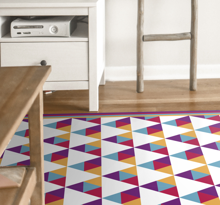 Nordic style geometric triangles vinyl rug - TenStickers