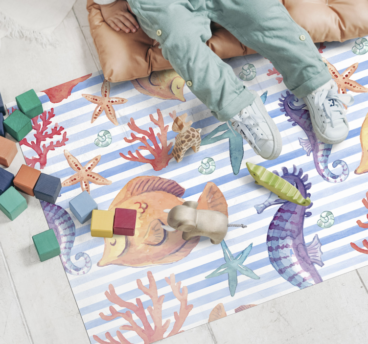 Oceanic Sea Life kids vinyl rug - TenStickers