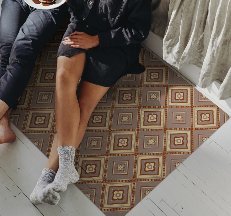 Ornamental Tile Arrangements mosaic vinyl rug - TenStickers