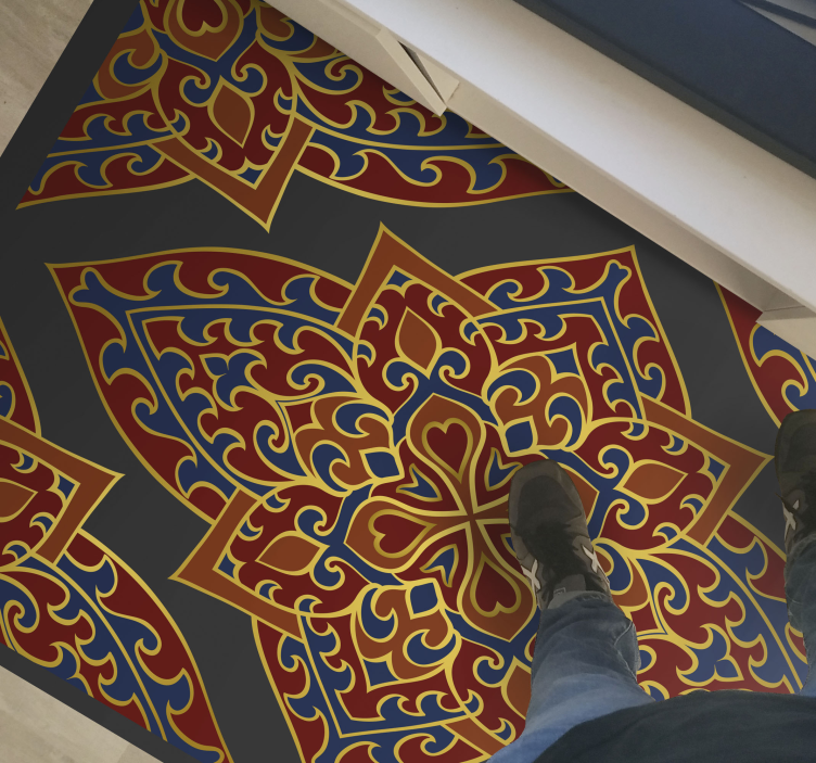 Ornate Mandala Design mandala vinyl rug - TenStickers