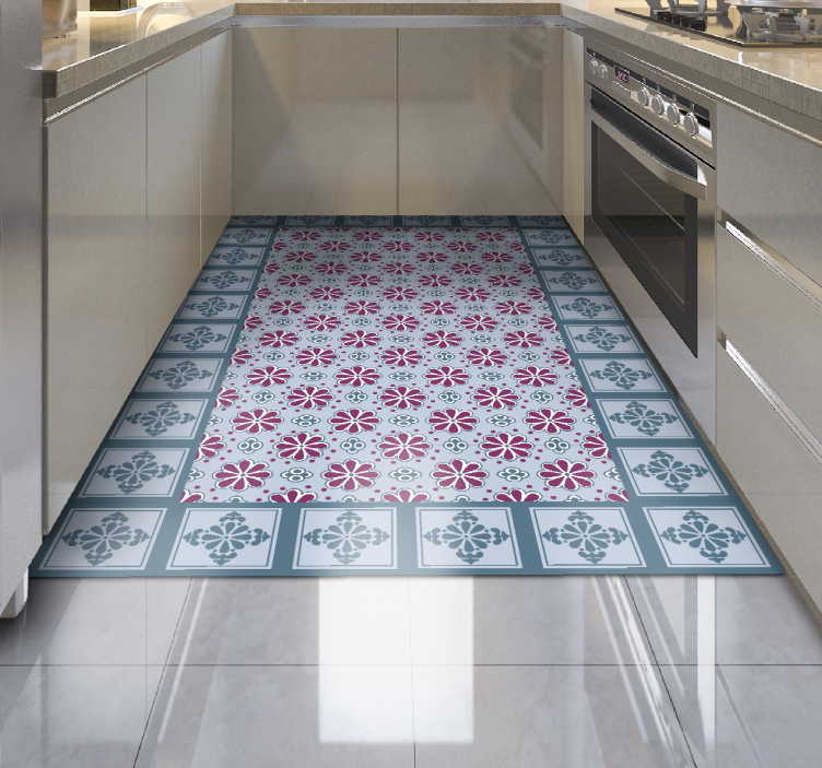 Ornate Patterned Tile tile vinyl rug - TenStickers
