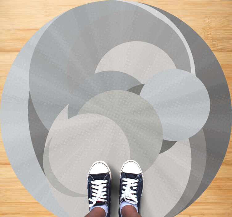 Overlapping Circles Illusion geometric vinyl rug - TenStickers