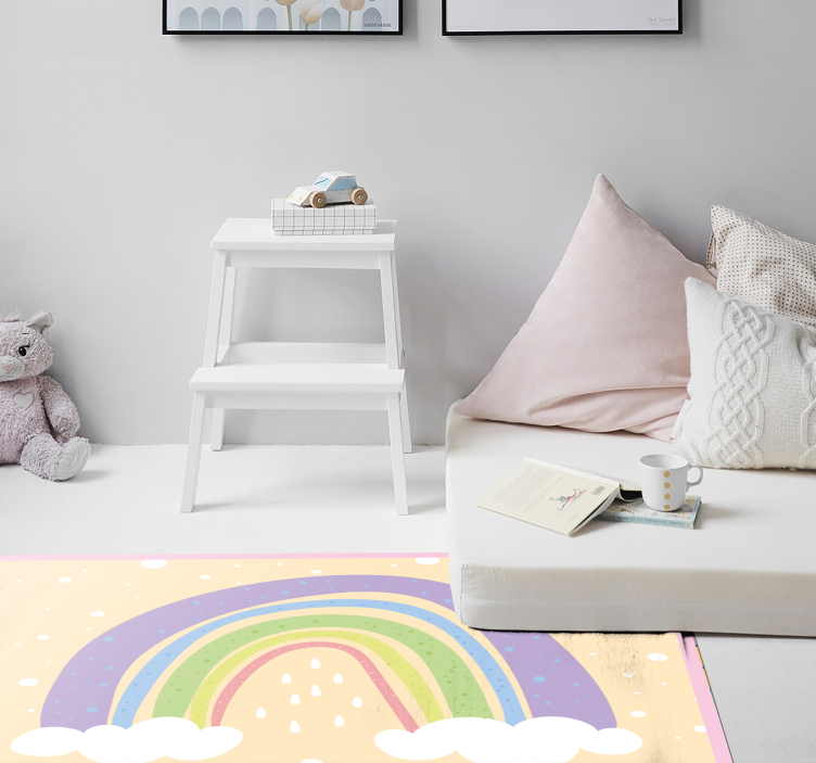 Pastel Rainbow kids vinyl rug - TenStickers