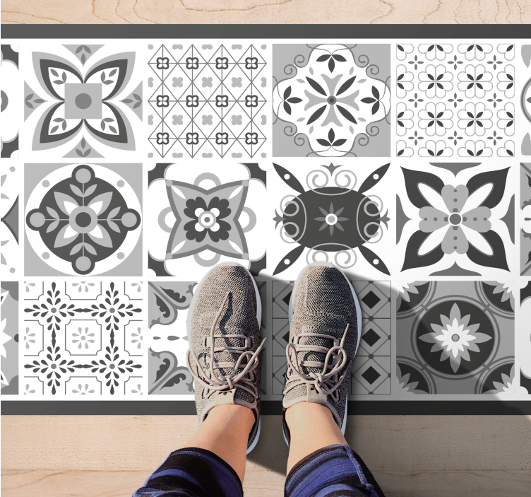 Patterned Tile Ensemble tile carpet - TenStickers