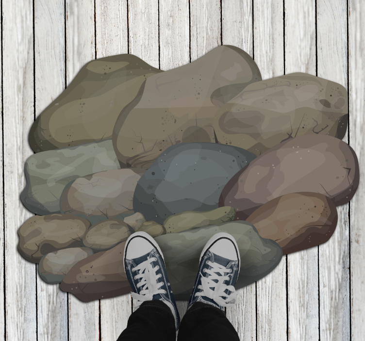 Pebble Illustration stone effect vinyl rug - TenStickers