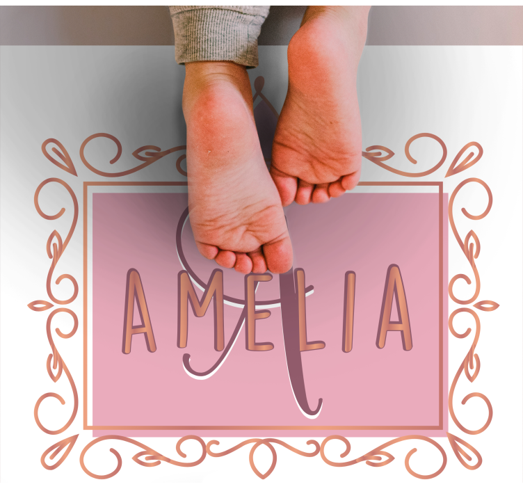 Personalized princess crown kids vinyl rug - TenStickers