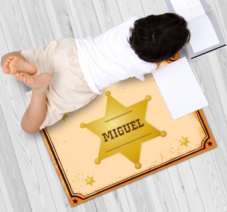 Personalized Sheriff Badge custom vinyl rug - TenStickers