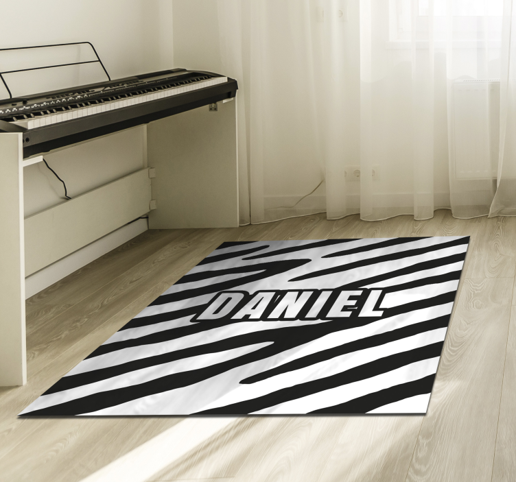 personalized zebra pattern custom floor mat - TenStickers