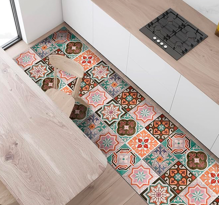 Piastrelline Siciliane mosaic vinyl rug - TenStickers