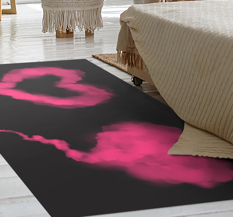 Pink heart haze bedroom vinyl rug - TenStickers