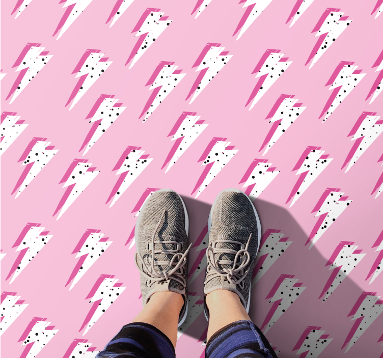 Pink Lightning Pattern kids vinyl rug - TenStickers