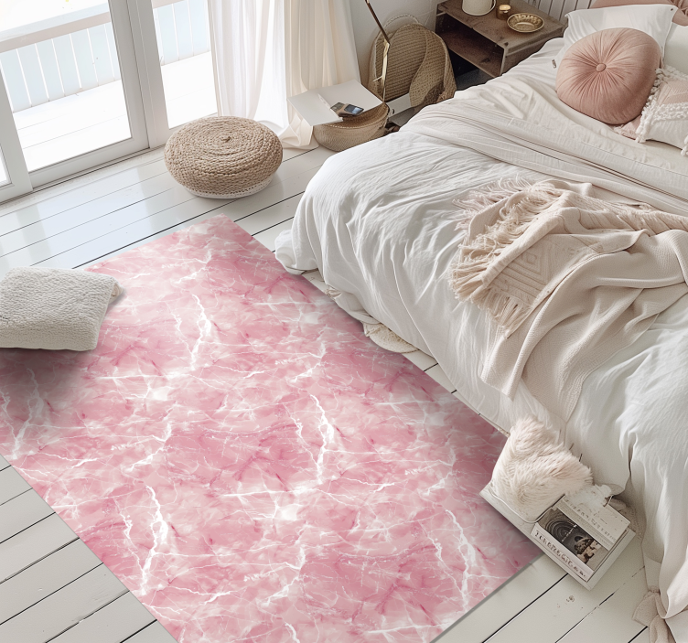 Pink pastel shade marble vinyl rug - TenStickers