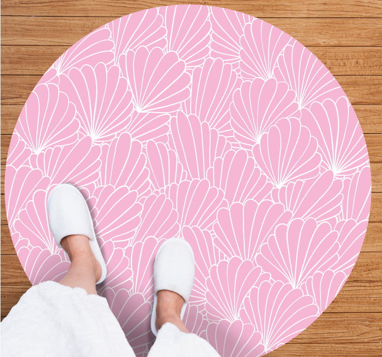 Pink Shell Pattern bathroom vinyl rug - TenStickers