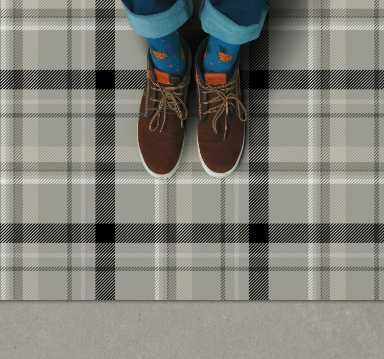 Plaid Pattern textured vinyl rug - TenStickers