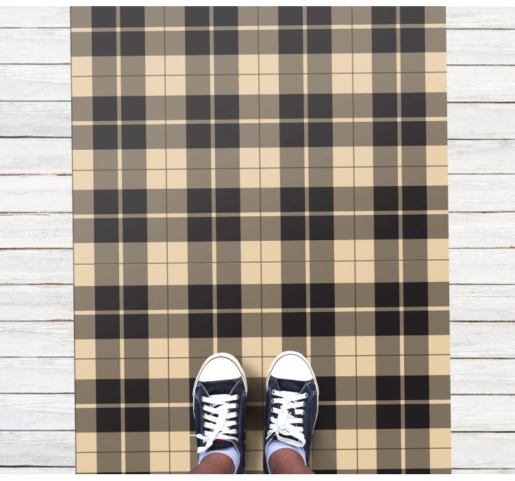 Plaid Patterned Tones striped vinyl rug - TenStickers