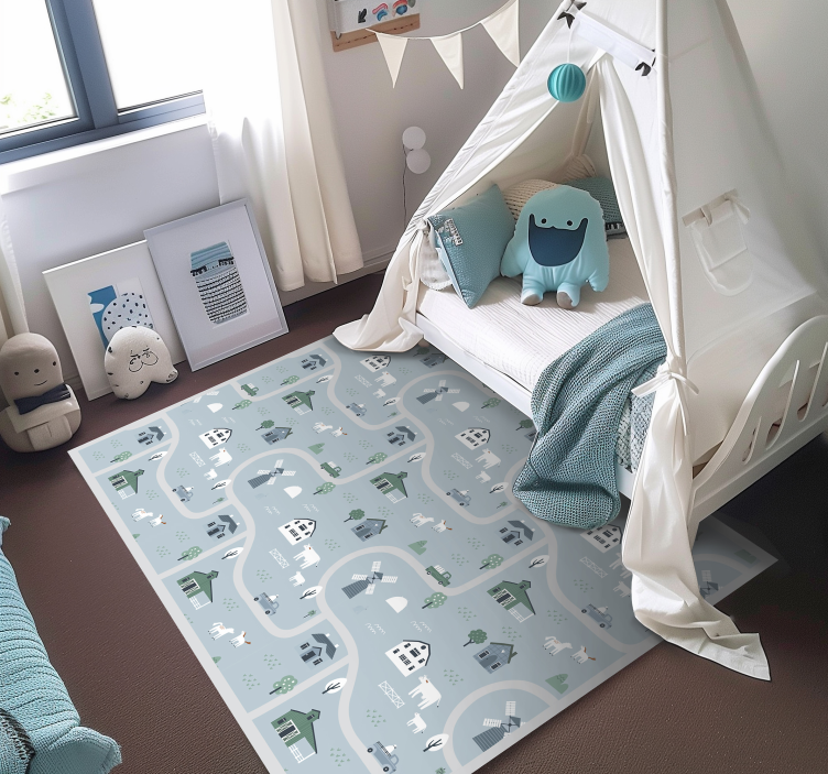 Playful Farm Theme playroom carpet - TenStickers