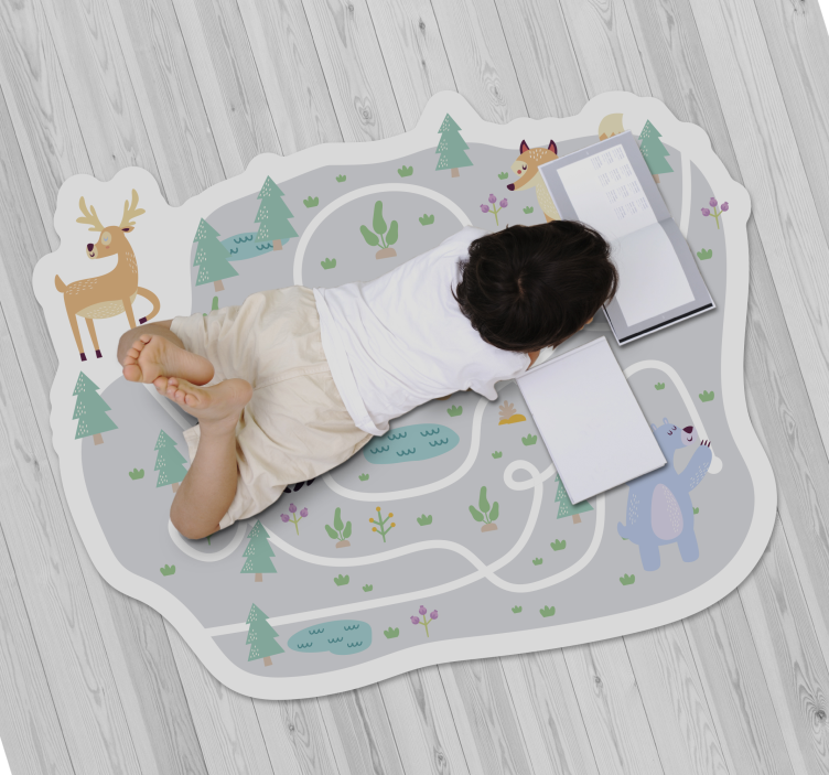 Playful Forest Path game vinyl rug - TenStickers