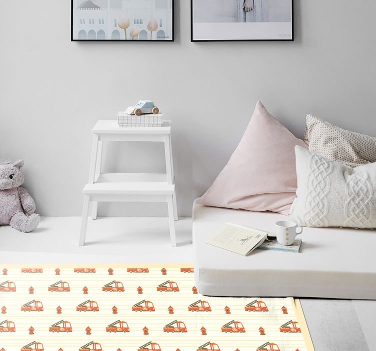 Playful Transport Theme kids vinyl rug - TenStickers