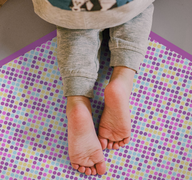 Polka Hexagon kids vinyl rug - TenStickers