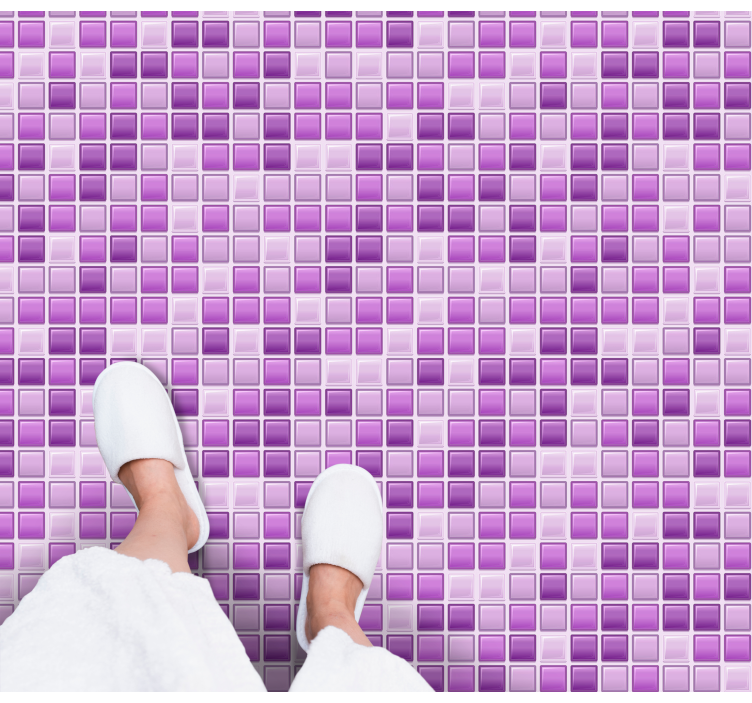 Purple shades mosaic tile vinyl rug - TenStickers