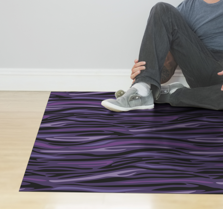 Purple Wave Pattern animal print vinyl rug - TenStickers