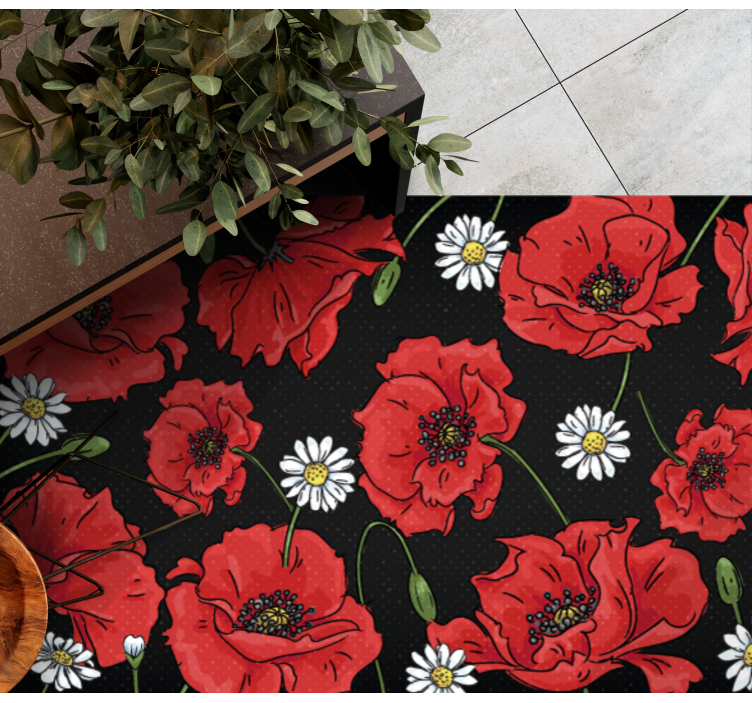 Radiant Botanical Illustration floral vinyl rug - TenStickers