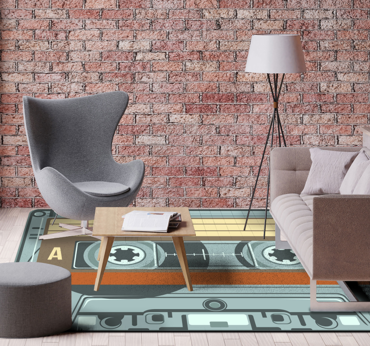Radio cassette vintage vinyl rug - TenStickers