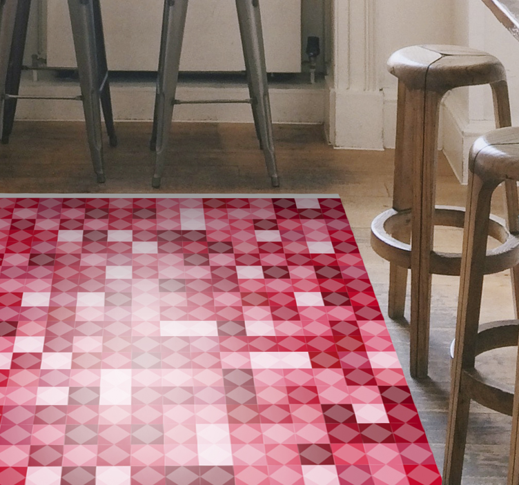 Red Geometric Pattern geometric vinyl rug - TenStickers