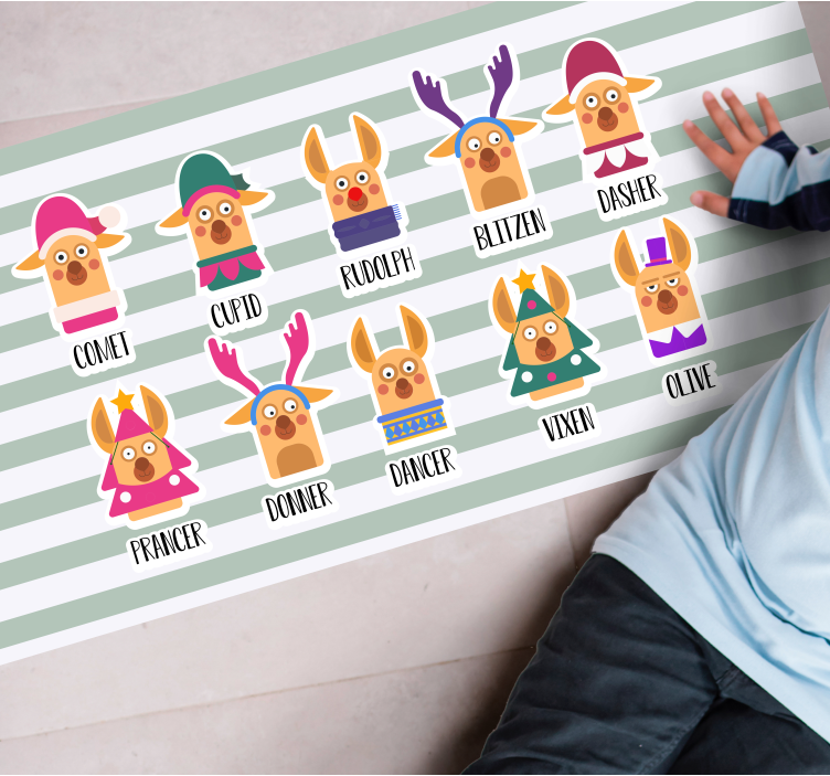 Reindeer Character Collection Christmas vinyl rug - TenStickers