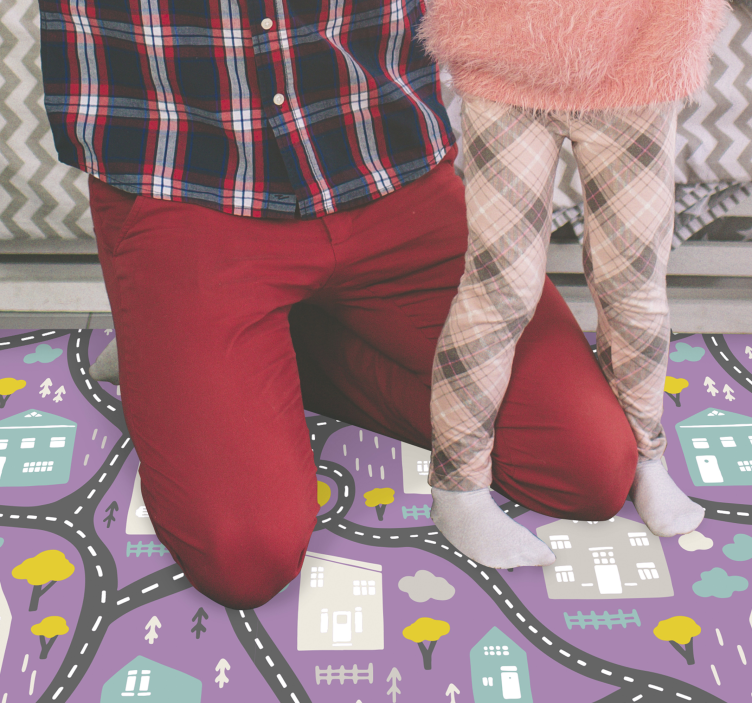 Road Map Play road vinyl rug - TenStickers