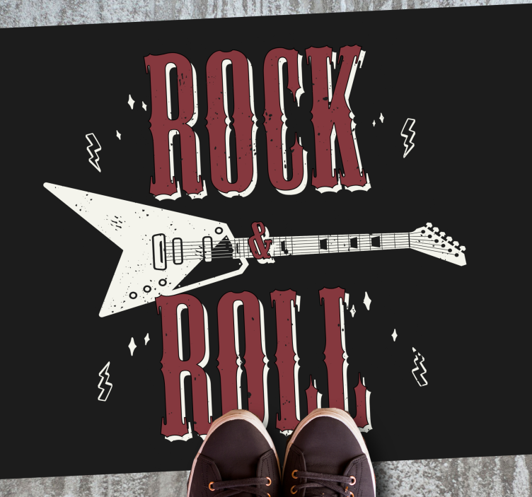 Rock roll electric guitar custom rug - TenStickers