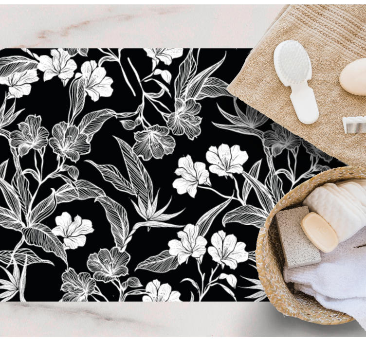 Romantic floral pattern floral rug - TenStickers