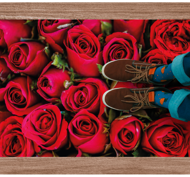 Rose bouquet floral vinyl rug - TenStickers