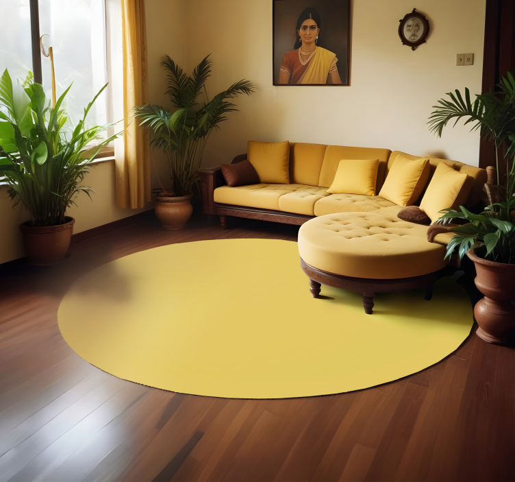 Round design yellow vinyl rug - TenStickers