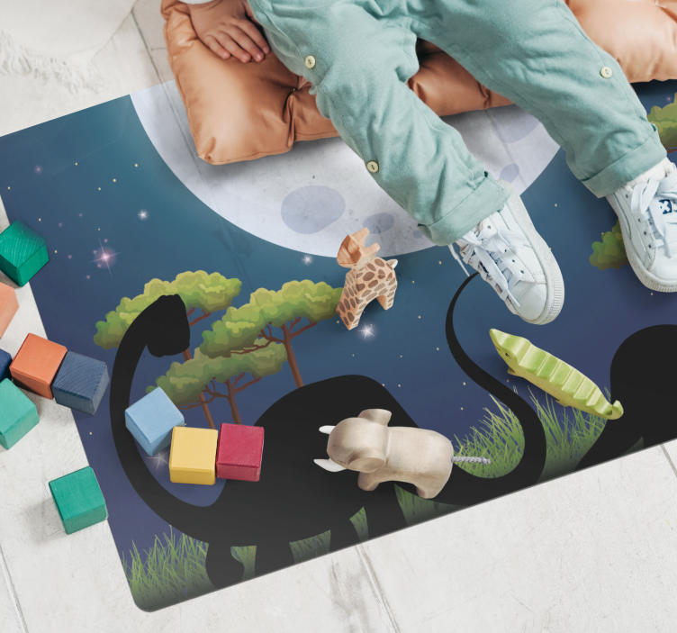 Safari Adventure Circuit kids vinyl rug - TenStickers