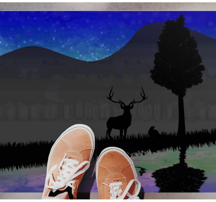 Scenic Silhouette View nature vinyl rug - TenStickers