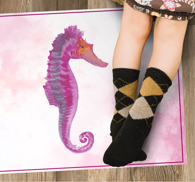 Seahorse Illustration animal mat - TenStickers