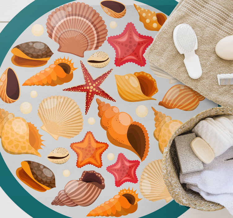 Seashell Collection animal vinyl rug - TenStickers