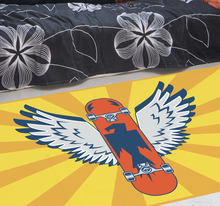 Skateboard Wings Decor kids vinyl rug - TenStickers