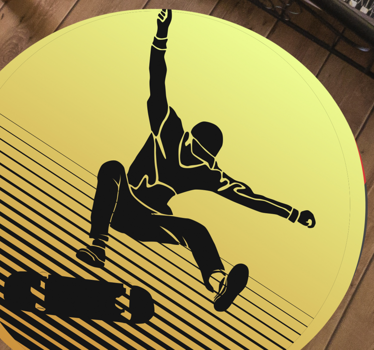 Skateboarding Silhouette teen vinyl rug - TenStickers