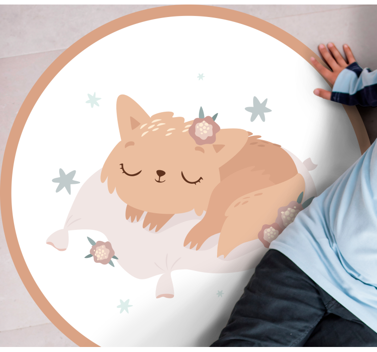 Sleeping Fox kids vinyl rug - TenStickers
