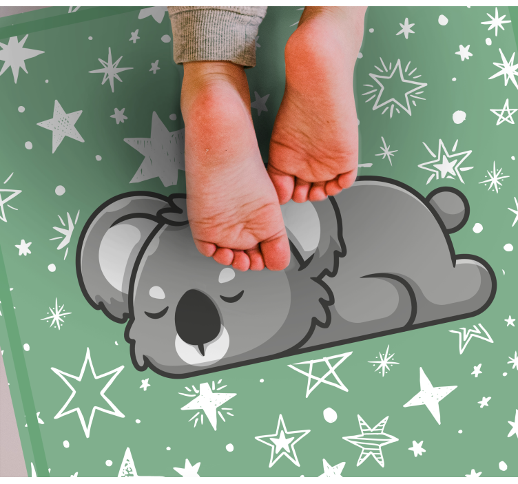 Sleeping Koala Stars kids vinyl rug - TenStickers