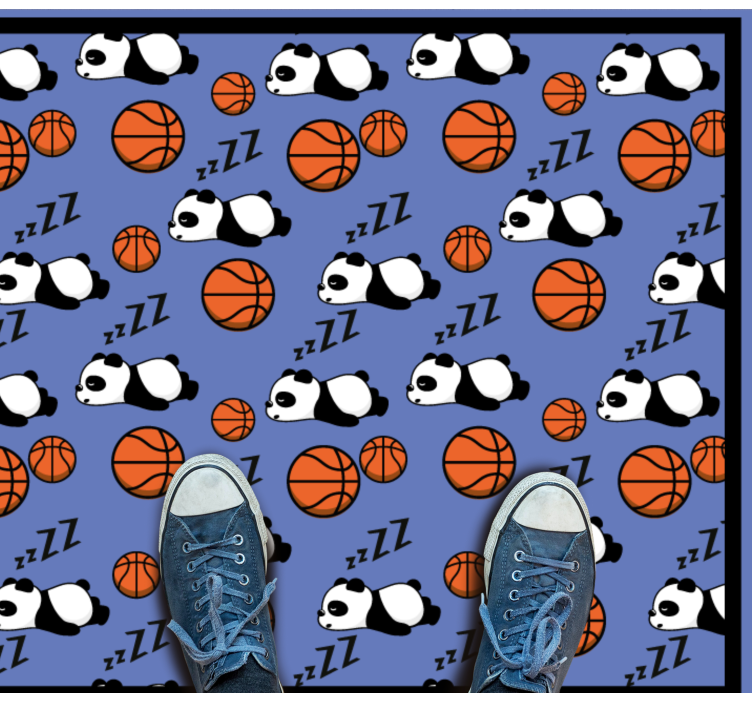 Sleeping Panda Sports kids vinyl rug - TenStickers