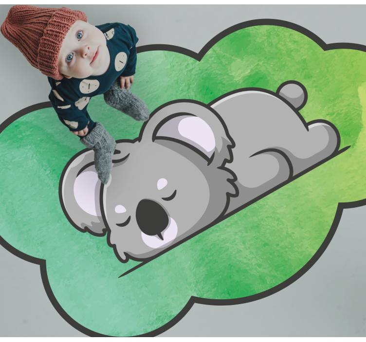 Slumbering Koala nursery vinyl rug - TenStickers
