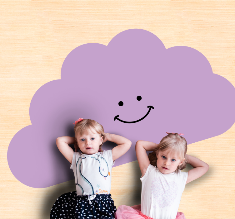 Smiling Cloud Shape kids rug - TenStickers