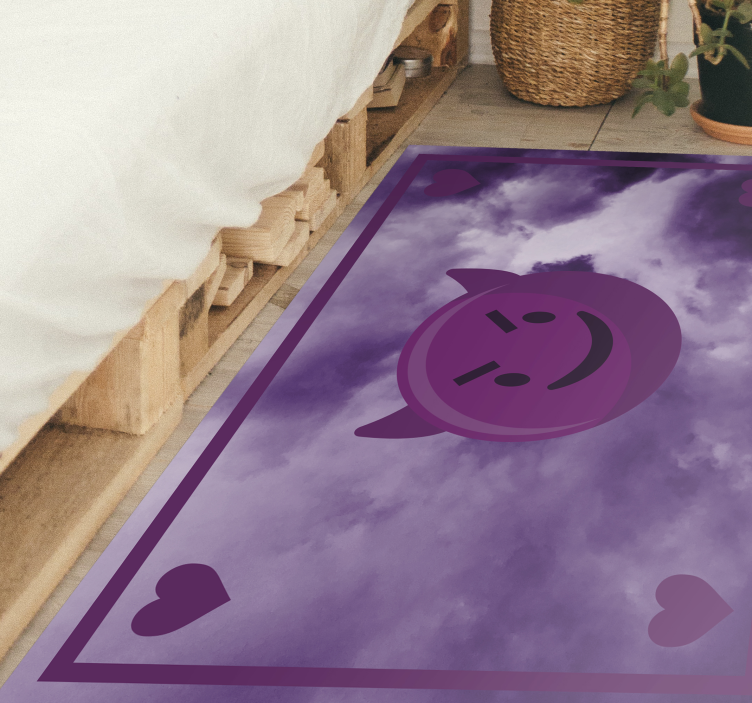 Smiling Devil Emoji teen vinyl rug - TenStickers