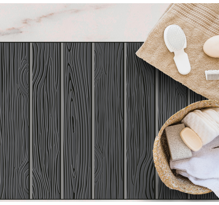 Sleek dark finish wood effect vinyl rug - TenStickers