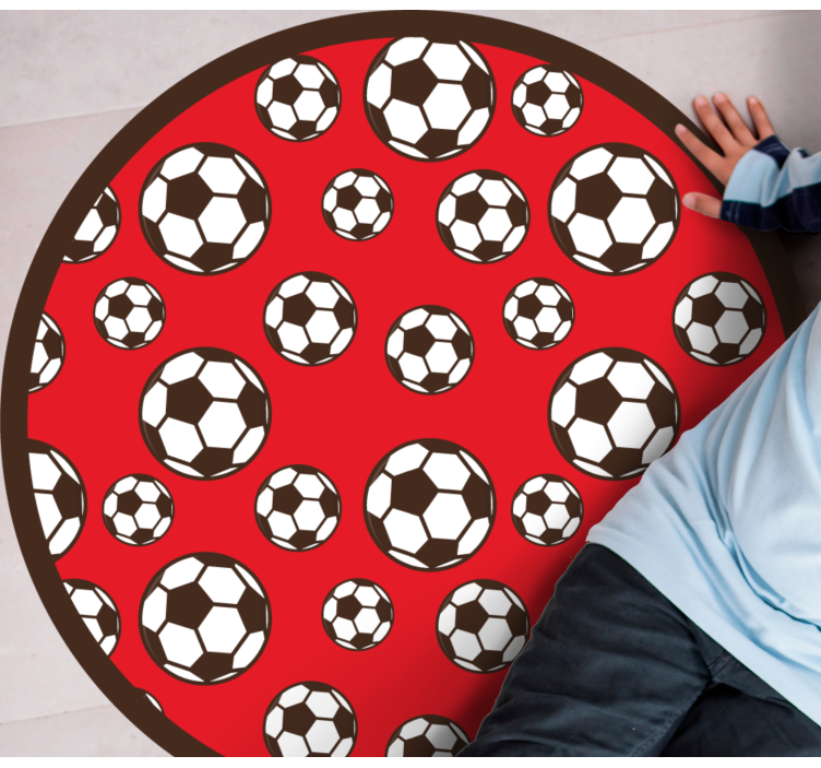 Soccer Ball Motif game vinyl rug - TenStickers